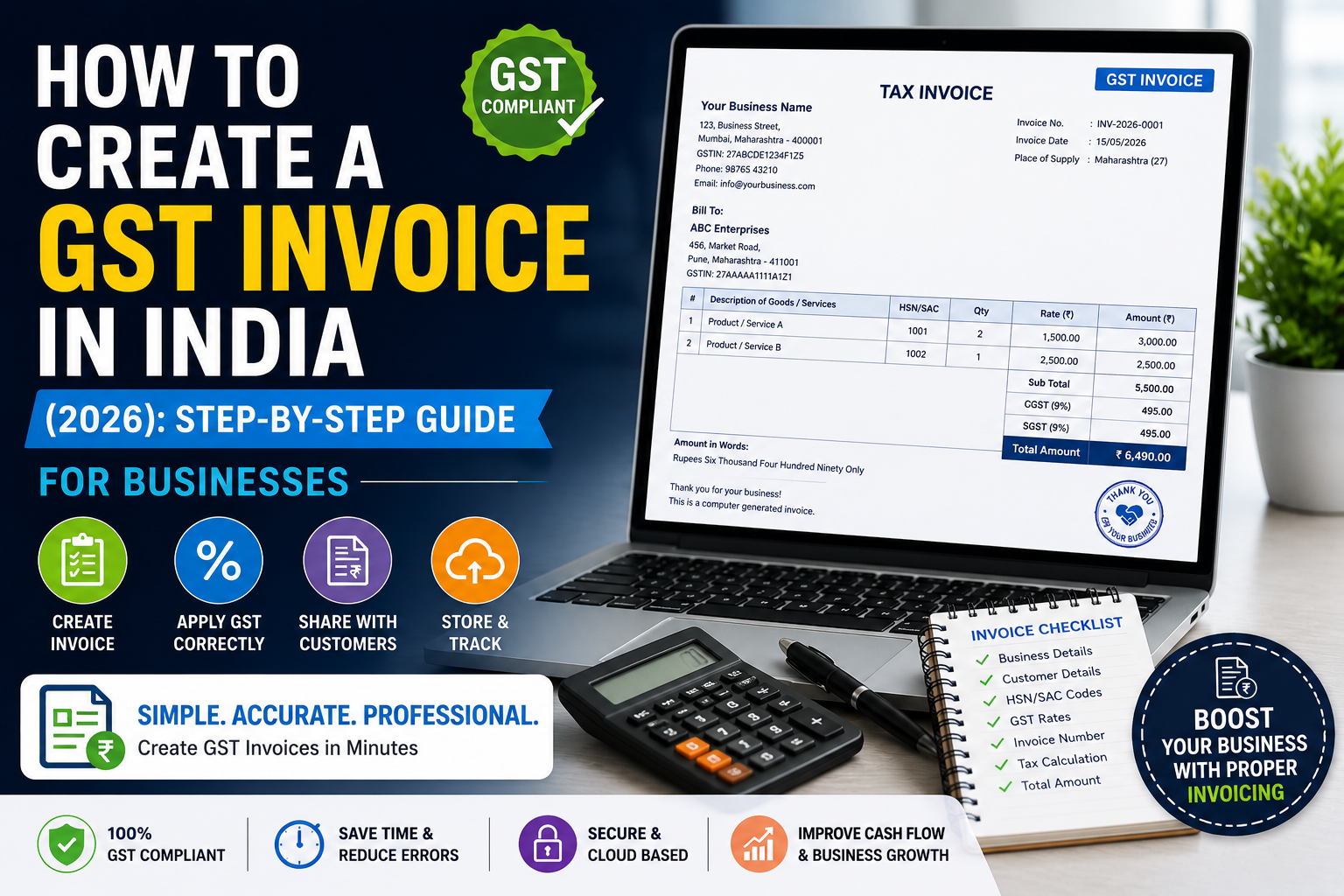 How to Create a GST Invoice in India (2026): Step-by-Step Guide for Businesses